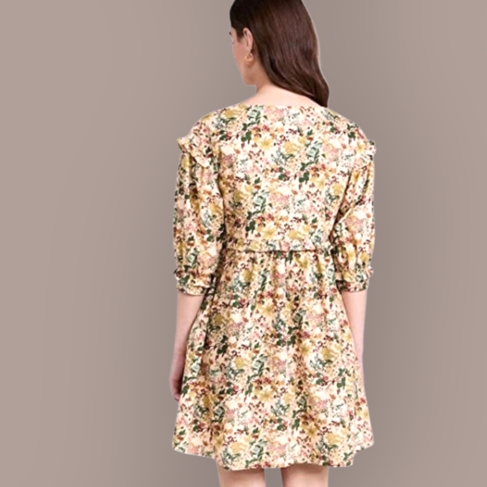 Meadows x Tuckernuck Daphne Mini Babydoll Puff Sleeve Dress In Wildflower Floral - Picture 2 of 13